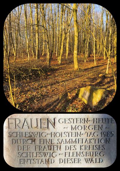 Foto von der Bronzetafel im Frauenwald